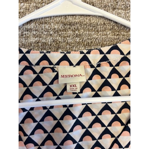 Merona Flowy & LIght Weigth Geometric Print Long Sleeve Tunic Top Size XXL - Picture 6 of 6
